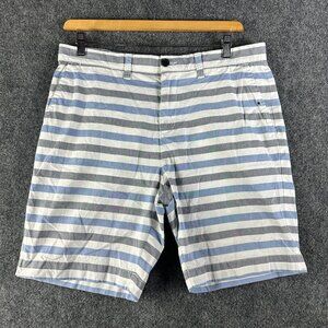 Tommy Hilfiger Shorts Mens 34 Custom Fit Blue White Cotton Stretch Stripe Pocket